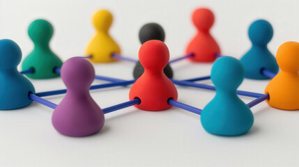 Vibrant 3D clay networking icon, bright and colorful design, symbolizing connectivity and marketing, set against a clean white background for impactful visual appeal