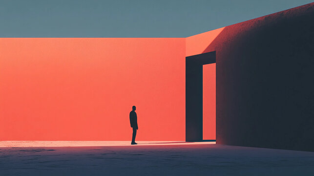 Minimalist illustration of a doorway