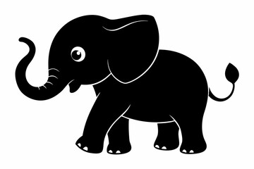 Obraz premium Baby elephant silhouette vector, elephant silhouette