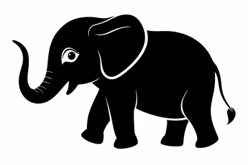 Obraz premium Baby elephant silhouette vector, elephant silhouette