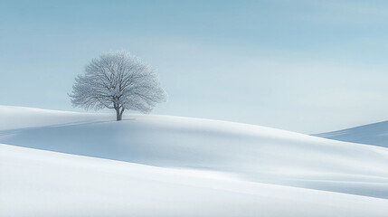 Minimalist photo of a single tree