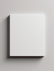 Minimalistic white square canvas on a wall, isolated with a transparent background  
