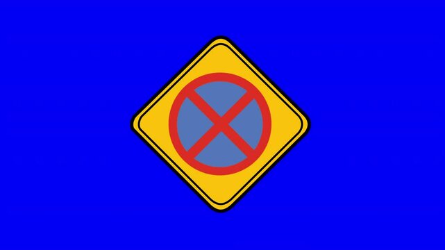 Animated Road Signs Icon Collection Background in 4K