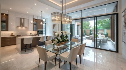 Modern Kitchen and Dining Room with Patio