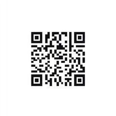 simple clip-art icon of a QR code for crypto payments, in bold black and white with a sleek, modern layout