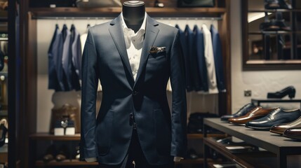 Fototapeta premium Classic Menswear Suit Display in a Store