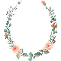 Watercolor Brench Wedding Branch Frame Rustic Floral