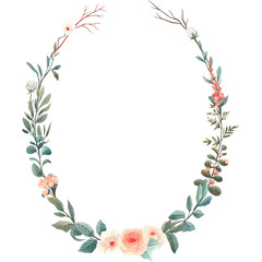 Watercolor Brench Wedding Branch Frame Rustic Floral