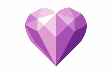 A heart made of crystals.on white