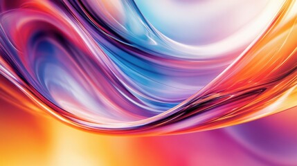 Obraz premium A vibrant swirl of intersecting, semi-transparent arcs with dynamic color gradients and light reflections, fluid and radiant
