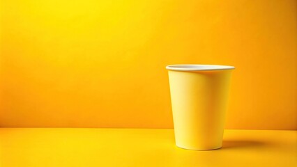 Reflected paper glass on a bright yellow background