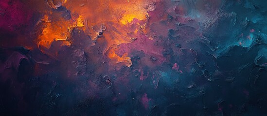 Abstract colorful textured background with purple, blue, orange and yellow hues.