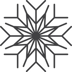 Snowflake icon. Winter snowflake silhouette for Christmas design