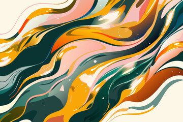 Obraz premium Abstract Colorful Swirls and Marble Texture Artwork