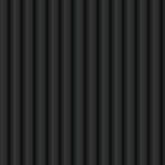 Obraz premium Corrugated metal profiled seamless texture vector background, black vertical tiny lines steel siding for roofing fencing