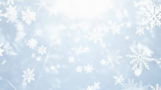 Bright snowfall covering the screen, creating a white, frosty, wintery blur. video