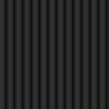 Corrugated metal profiled seamless texture vector background, black vertical tiny lines steel siding for roofing fencing