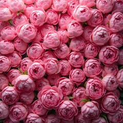 Fototapeta premium Lush pink peony flowers creating a vibrant and romantic backdrop