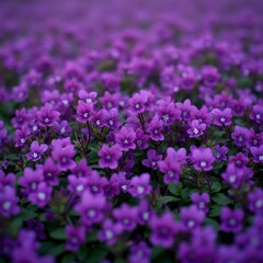 Obraz premium Vibrant purple violets create a rich textured sea