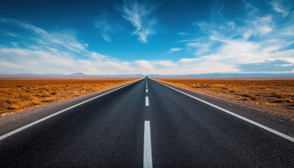Fototapeta premium An open road stretching into the horizon symbolizing the journey toward success and new opportunities