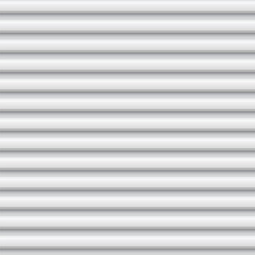 Corrugated metal profiled seamless texture vector background, white horizontal thin lines siding for roofing or fencing