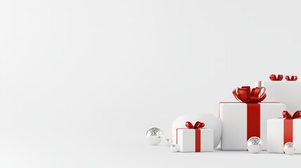 Cyber Monday Minimalist Digital Illustration with Professional White Background for Text Overlay