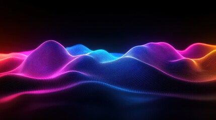 Abstract light waves of pink and blue. Modern technology and digital communication