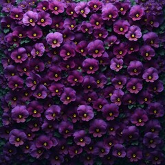 Deep purple pansies creating luxurious floral texture