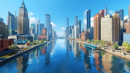 Cityscape with River