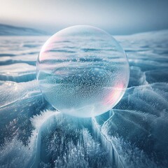 bubble floating in snow