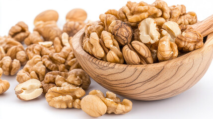 Obraz premium Walnuts in wood bowl