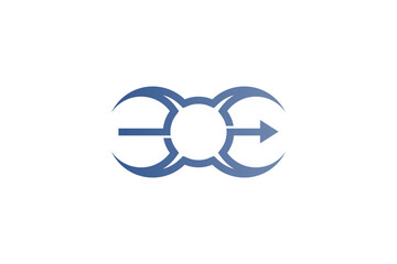 Infinity arrow logo template vector design