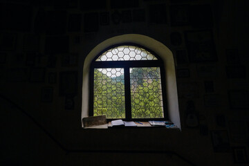 Interior of an abbey in Val Di Sole, a hermitage nestled in the woods where silence and devotion reign