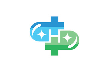 Obraz premium Medical H letter DD logo design