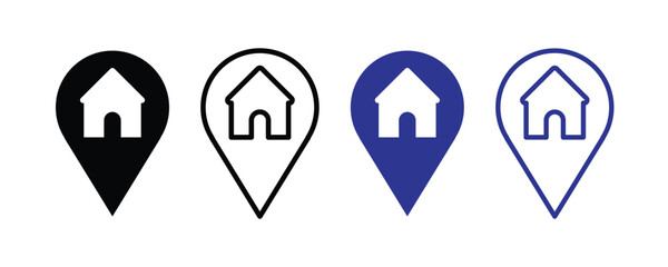 address icon vector. home location icon. Address symbol icon vector isolated on white background.