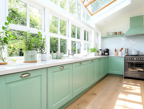 Teal kitchen extension