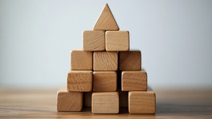 Obraz premium Wooden Blocks Pyramid