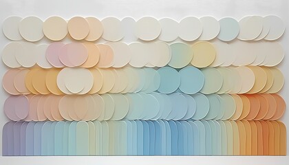 Simple Minimalist Artwork with Pastel Circles on White Background