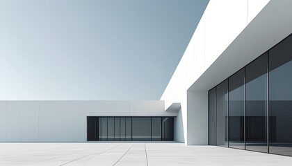Minimalist Architecture with Sharp Lines and Monochrome Palette