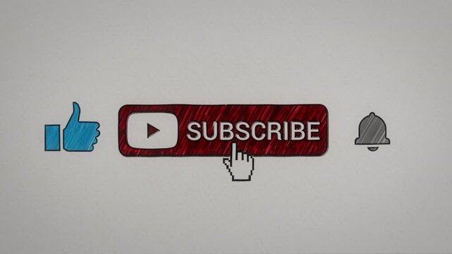 Hand Drawn Sketched Like Subscribe Ring Bell Animation
