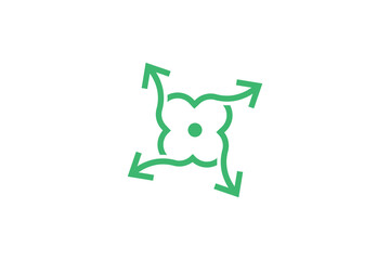 Simple Arrow Flower logo vector design template