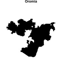 Oromia region blank outline map