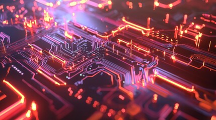 Cyber Monday Neon Glow - Abstract Digital Circuitry Background for Promotions