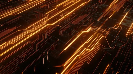 Futuristic Tech Background with Circuit Board Patterns for Promotional Text Overlay, Ultra-Detailed Digital Illustration