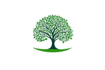 Obraz premium Vibrant green tree illustration , symbolizing nature and growth,Isolated on transparent background