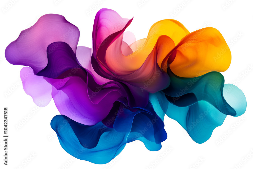 Leinwandbilder vibrant wave of colorful abstract shapes blending beautifully, creating dynamic and eye-catching vis