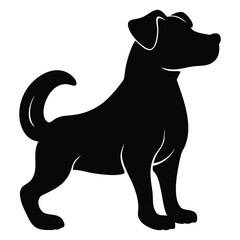 dog vector silhouette vector with a white background