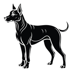 dog vector silhouette vector with a white background