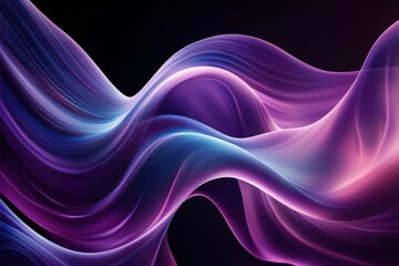 Obraz premium Abstract waves of vibrant colors flowing gracefully in a dark background