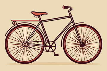 Charming Vintage Bicycle Line Art